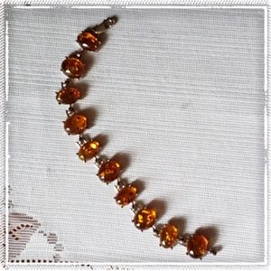 Vintage sterling a. cognac  Baltic Amber bracelet